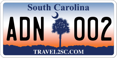 SC license plate ADN002