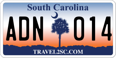 SC license plate ADN014