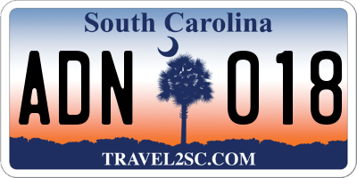 SC license plate ADN018