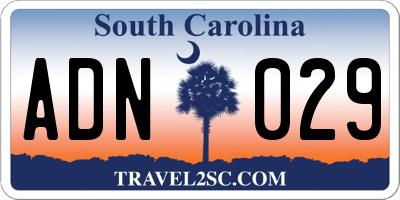 SC license plate ADN029