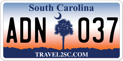SC license plate ADN037