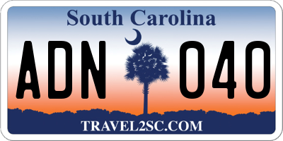 SC license plate ADN040