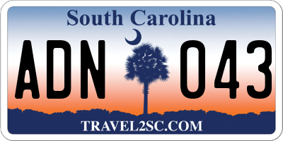 SC license plate ADN043