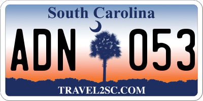 SC license plate ADN053