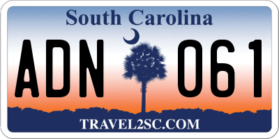 SC license plate ADN061