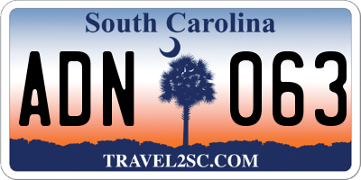 SC license plate ADN063