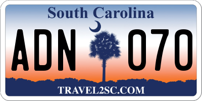 SC license plate ADN070
