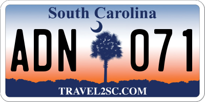 SC license plate ADN071