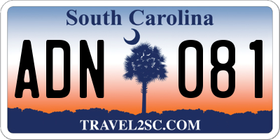 SC license plate ADN081