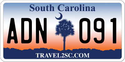 SC license plate ADN091