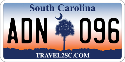 SC license plate ADN096