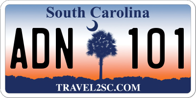 SC license plate ADN101