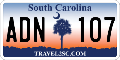 SC license plate ADN107