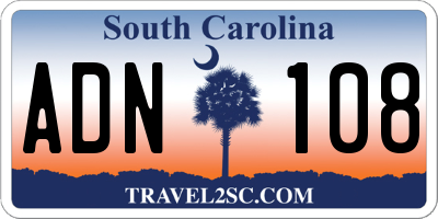 SC license plate ADN108