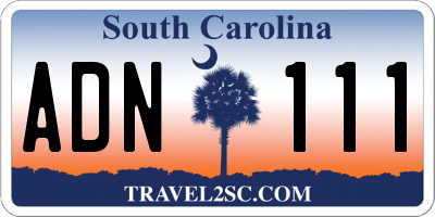 SC license plate ADN111