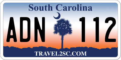 SC license plate ADN112