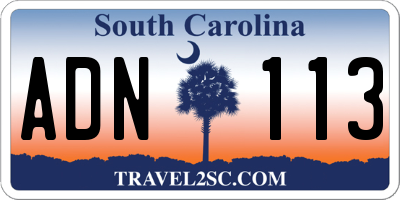 SC license plate ADN113