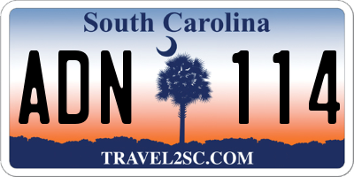SC license plate ADN114