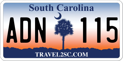 SC license plate ADN115