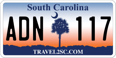 SC license plate ADN117