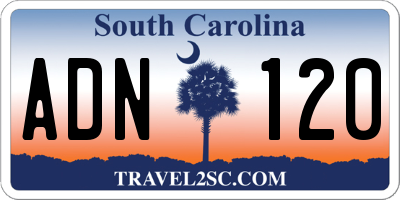 SC license plate ADN120