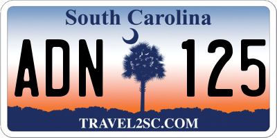 SC license plate ADN125