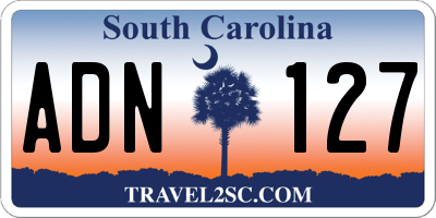 SC license plate ADN127