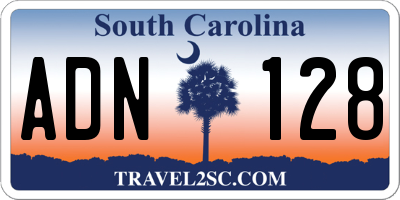 SC license plate ADN128