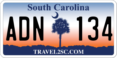 SC license plate ADN134