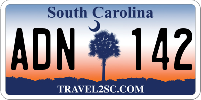SC license plate ADN142