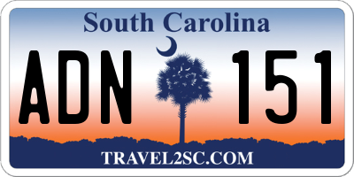 SC license plate ADN151