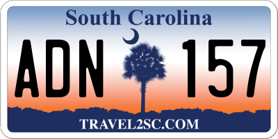 SC license plate ADN157