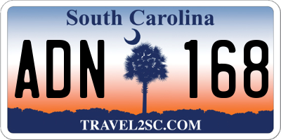 SC license plate ADN168