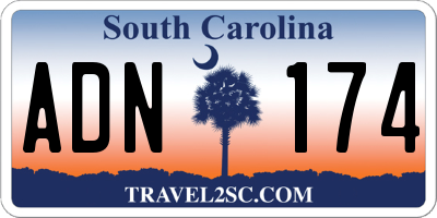 SC license plate ADN174