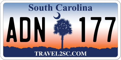 SC license plate ADN177