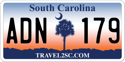 SC license plate ADN179