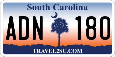 SC license plate ADN180