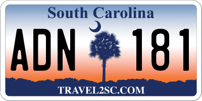 SC license plate ADN181
