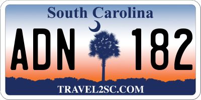 SC license plate ADN182