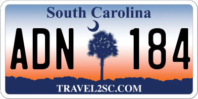 SC license plate ADN184