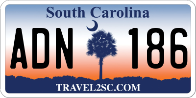 SC license plate ADN186