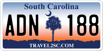 SC license plate ADN188