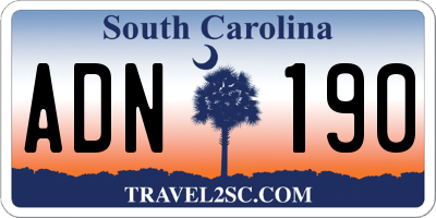 SC license plate ADN190