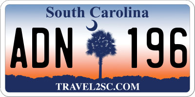 SC license plate ADN196