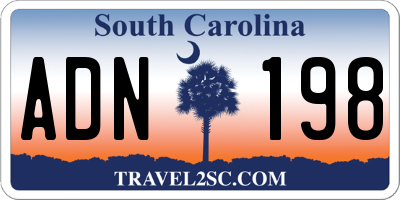 SC license plate ADN198