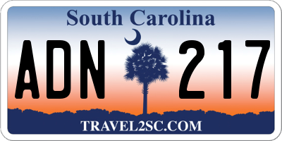 SC license plate ADN217