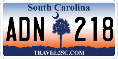 SC license plate ADN218