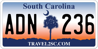 SC license plate ADN236