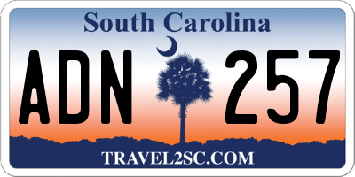 SC license plate ADN257