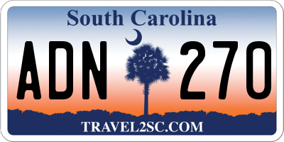 SC license plate ADN270